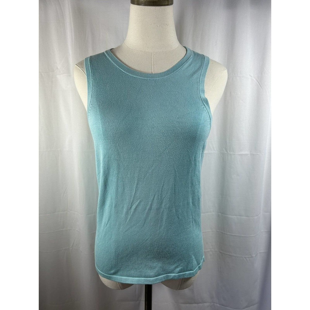 Lilly Pulitzer Silk and spandex turquoise blue tank size Medium - Picture 2 of 8